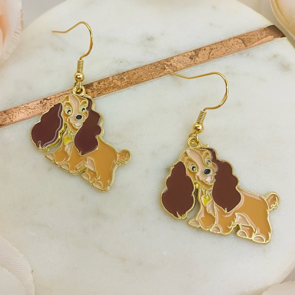 Lady from Lady & the Tramp Earrings for Sensitive Ears NWT